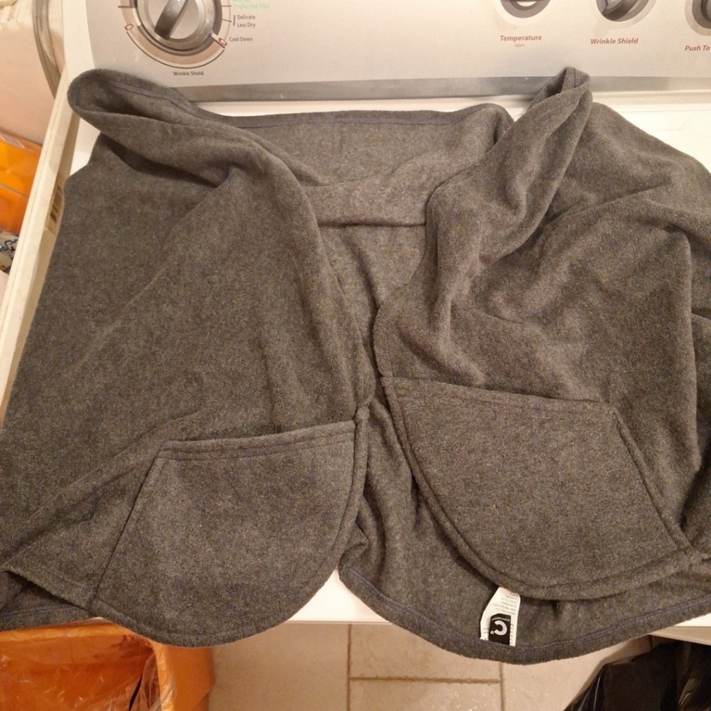 Fleece Wrap Shawl with Large Front Pockets -